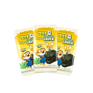 PORORO SEASONED SEAWEED 4g x 3 pcs ( 5 packs )
